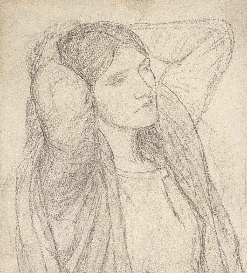 Study for I'm Half Sick of Shadows said The Lady of Shalott in Detail John William Waterhouse